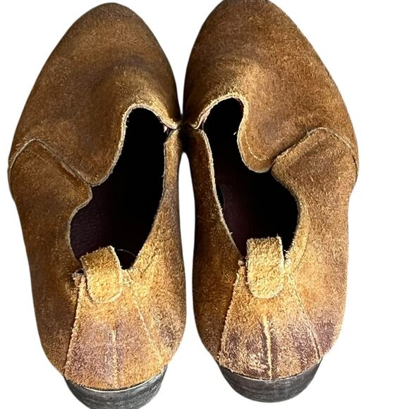 Seychelles Skein Loafer Shoes Women 9 Cognac Brown Nubuck Leather Modern Classic - Picture 8 of 14